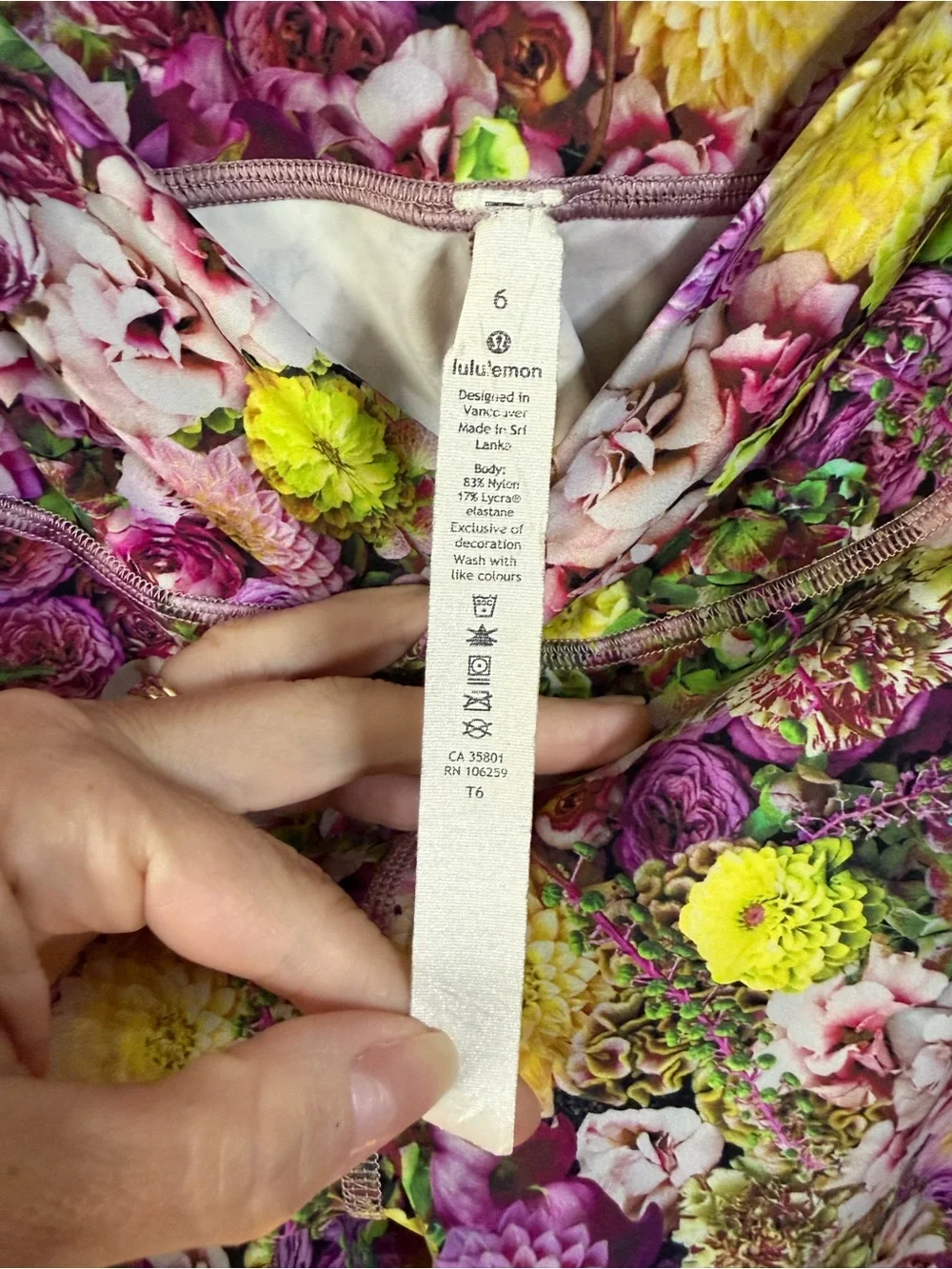 Lululemon Wunder Under Inflorescent Floral Print Leggings Woman’s Size 6